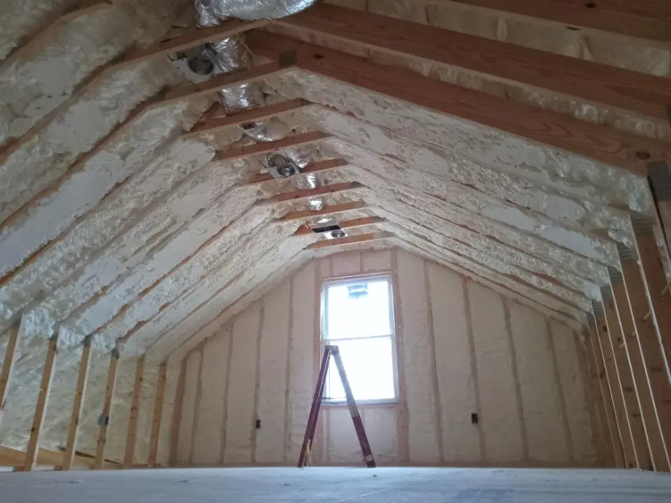 Spray foam roofing application for Crawl Space Insulation project in New Berlin